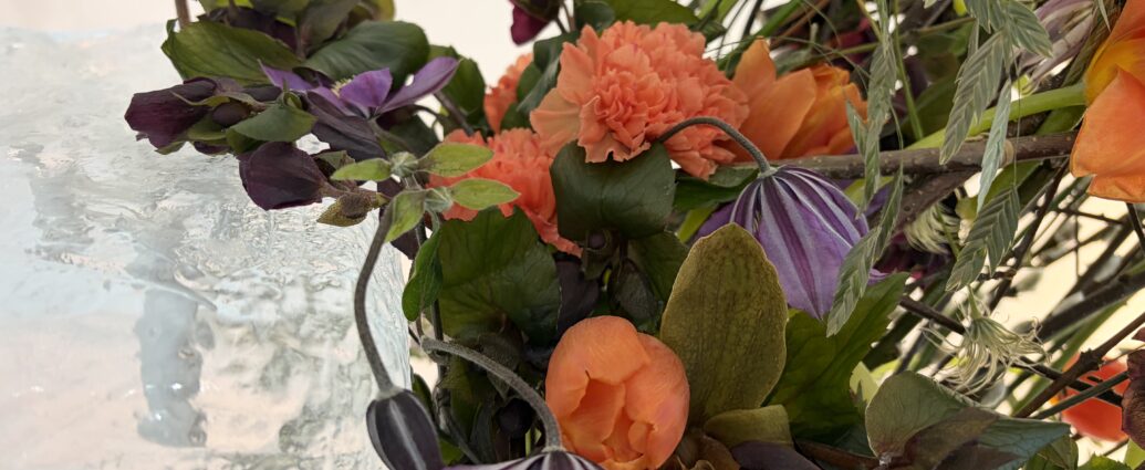 Flowers on ice